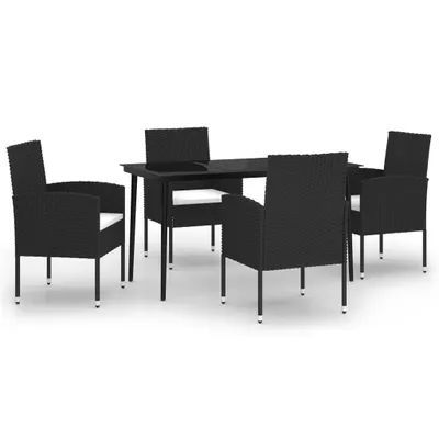 Produktbild von vidaXL 5-tlg. Garten-Essgruppe Schwarz