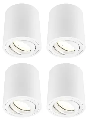 Image de Ledvion lot de 4 spot LED en saillie blanc rond 3W blanc chaud
