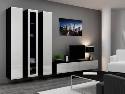 Zdjęcie produktu dla Witryna VIGO pełna 180 cm czarny/biały połysk