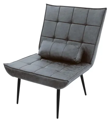 Relaxsessel mit Lendenkissen, PU-Kunstleder, 79x100x97 cm, anthrazit