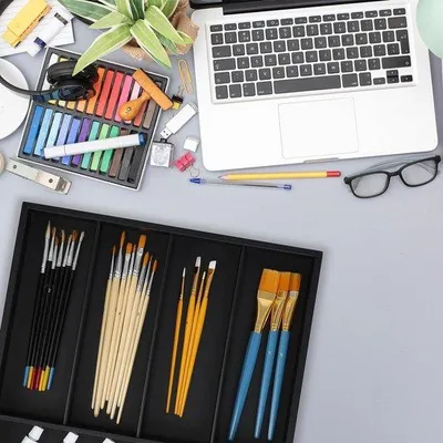 Immagine prodotto di Organizer nero per cassetto portaposate a 5 scomparti, 34 x 335 cm