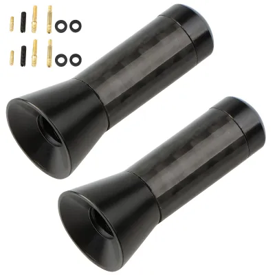 2er-Pack kurze schwarze Alu-Autoantenne 3,5 cm, universell