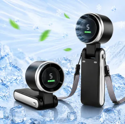 Produktbild von OKWISH Handventilatoren, Handlicher Faltventilator, Hochgeschwindigkeits-Turbofan für den Sommer, kompakt, leistungsstark und ideal für unterwegs, Schwarz