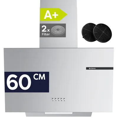 Obrázek produktu pro CIARRA Šikmý kryt sporáku, 580 m³/h Max. 60 cm 3 úrovně, recirkulace a odvod vzduchu VM6765AS