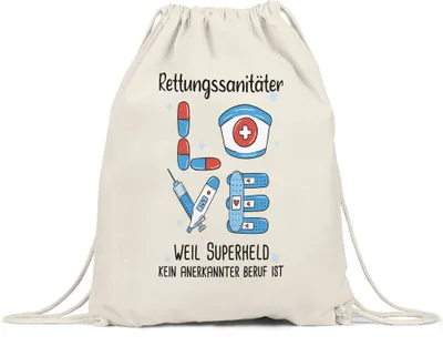Produktbild von Ich Bin Rettungssanitäter Weil Superheld Kein Anerkannter Job Ist Turnbeutel Gymsack  Geschenk Danke Sagen