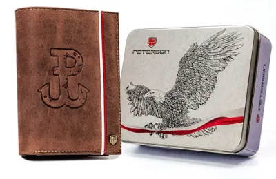 Obrázok produktu pre Peterson Pánska kožená peňaženka Frothy hnedá One size