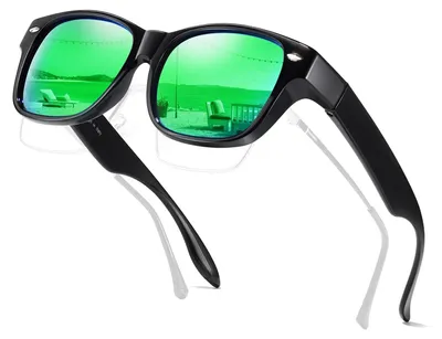 Immagine prodotto di Omgoods - Occhiali da sole da uomo, modello Overcover, con lenti polarizzate e protezione UV400