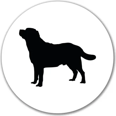 Produktbild von Huuraa Aufkleber Labrador Retriever Silhouette 10cm rund Sticker Geschenkidee