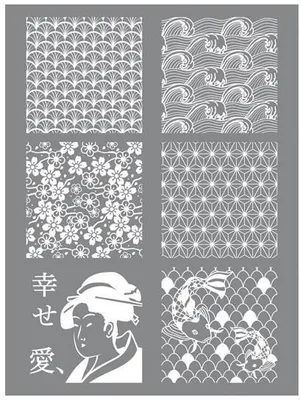 Produktbild von Schablone für Polymer-Ton 11,4 x 15,3 cm - Japan