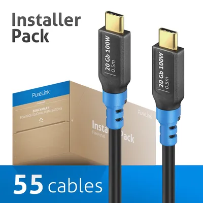 Image de Câble PureLink FlexInstall USB-C vers USB-C USB4 Gen2x2 20 Gbps 100 W 0,50 m
