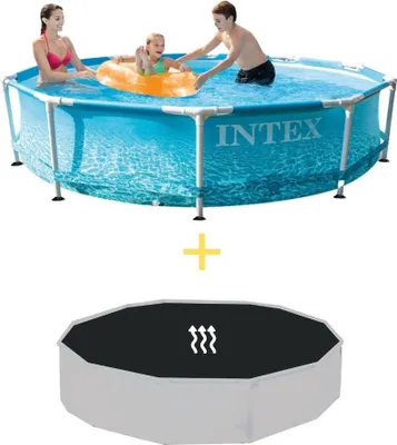 Produktbild von Intex Metal Frame Pool - Strandseite - 305 x 76 cm - Inklusive Solarsegel