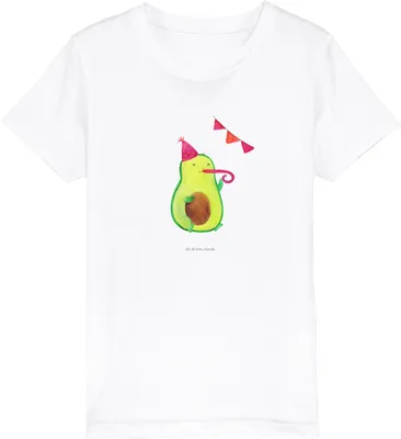 Produktbild von Mr. & Mrs. Panda Kleinkinder T-Shirt Avocado Party 12-14 Jahre (152/164) - Weiß - Geschenk, Kurzarm Kinder, Geburtstag, Teenager, Kindershirt, Bio, Happy Birthday, Abi