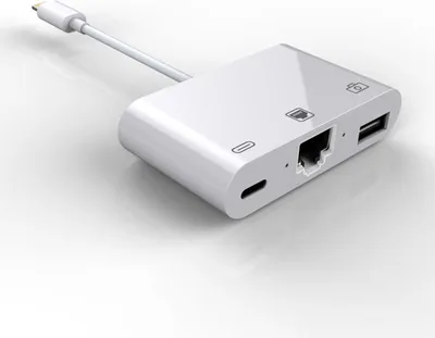Produktbild von Kameraleser für iPhone und iPad mit Ethernet-Schnittstelle zur Netzwerkverbindung