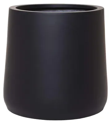 Produktbild von VIVANNO Blumentopf Fiberglas VEKRA Rund, Schwarz matt - 55x50 cm