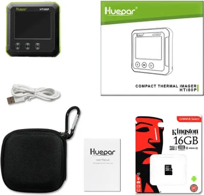 Produktbild von Huepar Taschenformat IR-Wärmebildkamera, hohe Genauigkeit ±2,0℃, kompaktes Design, grün