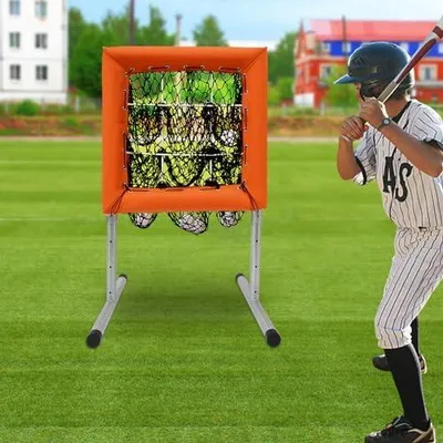 Produktbild von Tragbares Übungsnetz für Baseball und Softball zum Schlagtraining und zur Verbesserung der Wurfgenauigkeit, 70 x 70 cm