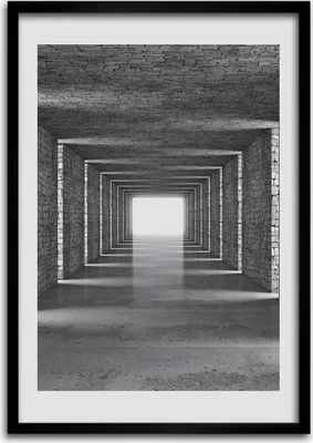 Produktbild von Bild - Bilderrahmen - 50 cm x 70 cm - MDF - Rahmen - Wandkunst Brick Tunnel