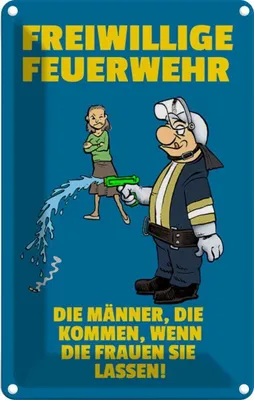 Produktbild von vianmo Blechschild 30x20 cm Freiwillige Feuerwehr Männer Frauen Spruch Zitat