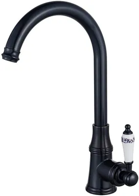 Productafbeelding van Ibenzoa® Retro keukenkraan van messing – zwarte spoelkraan, hoge drukbestendigheid, 360° draaibare uitloop, keramische ventiel, geborstelde bronskleurige afwerking