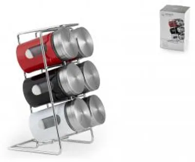 Immagine prodotto di H&H Porta Spezie 6 Barattoli In Vetro Con Stand