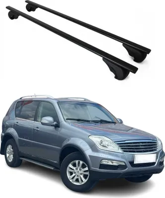 Produktbild von Dachgepäckträger, Querstange, für Ssangyong Rexton, Baujahr 2012-2024, aus schwarzem Metall