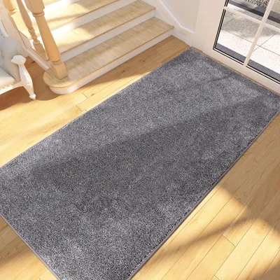 Immagine prodotto di Tappetino antiscivolo per interni, modello "Schmutzfangmatte", dimensioni 80 x 178 cm, colore grigio chiaro-nero, lavabile