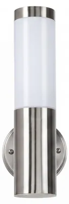 Produktbild von Schlichte Außenlampe Edelstahl Silber IP44 34cm Ø8cm Eingang Terrasse Garten Wandlampe Außenleuchte