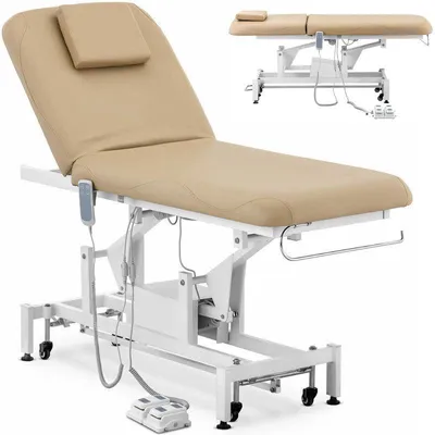 Obrázok produktu pre Masážny stôl – Elektricky nastaviteľný – Tmavohnedá – 2 motory – Maximálna nosnosť 150 kg – Liehovacia posteľ