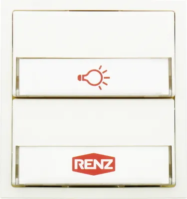 Produktbild von RENZ Tastenmodul mit 1 Lichttaster + 1 Klingeltaster (RAL Farbe: Verkehrsweiß (RAL 9016)) RAL Farbe: Verkehrsweiß (RAL 9016)