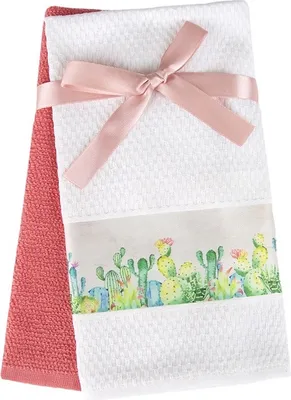 Immagine prodotto di Asciugamani da cucina, set da 2, 100% cotone premium, 40x60 cm Ella Cactus