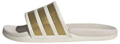 Produktbild von adidas Damen Adilette Comfort 2.0 Slides Sandal, Off White/Gold Met./Chalk White