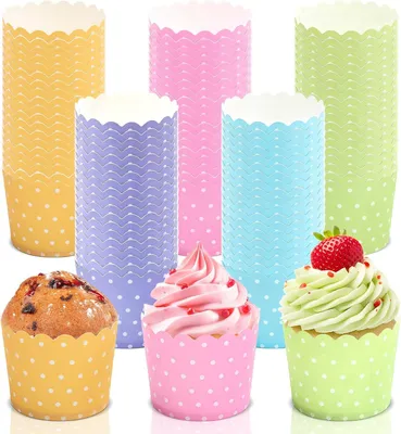 Obrázok produktu pre Košíčky na muffiny 160 kusov, 6x5x4,7 cm, bodky, pre párty