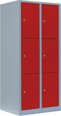 Produktbild von Schließfachschrank Wertfachschrank Fächerschrank Spind 6 Fächer Grau/Rot 523324