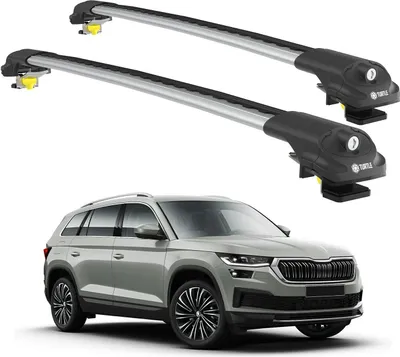 Image de TURTLE Galerie de toit AIR-1 SKODA KODIAQ NS7 2017 - 2024 Rails surélevés , Argent