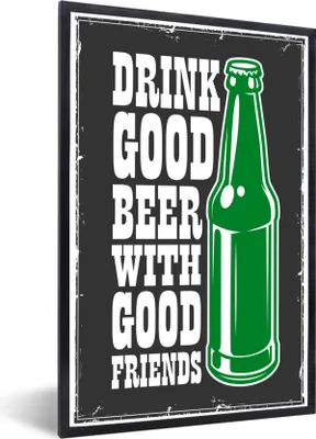 Produktbild von MuchoWow® MuchoWow® Gerahmtes Poster Mancave - Bier - Vintage - Flasche 60x90 cm - Poster mit zchwarzem Bilderrahmen - Kunst