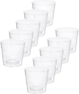 Produktbild von Stilvolle Blumentöpfe rund: Grüne Schönheit für Zuhause GD-0024 (10 Stück - Transparent, 12cm H=10,5cm)