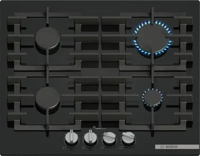 Immagine prodotto di Piano cottura a gas Bosch Serie 6, 4 fuochi, 52 x 59 cm, 60 cm, PPP6A6I40, nero
