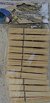 Wäscheklammern aus Naturholz, 24 Stück, 70 mm