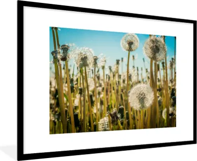 Produktbild von MuchoWow® Gerahmtes Poster Blumen - Löwenzahn - Gras 90x60 cm - Poster mit Schwarzem Bilderrahmen Wandposter Rahmen Foto Bilder - Wanddekoration - Fotos