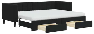 Obrázek produktu pro vidaXL Rozkládací postel se zásuvkami černá 80x200 cm Velvet