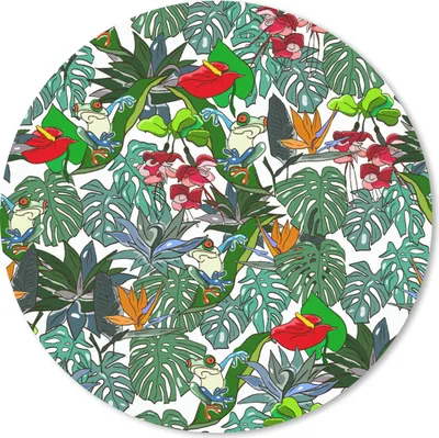 Produktbild von MuchoWow® Mauspad Mousepad Muster - Pflanzen - Dschungel 50x50 cm - Mousepads - Maus Mat - Pad - Mausunterlage - Vinyl