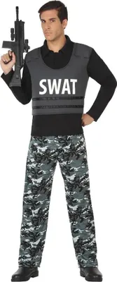 Obrázek produktu pro Atosa Police Swat Maskovací kostým Černá M-L Černá M-L