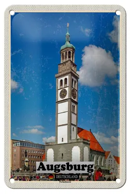 Produktbild von Blechschild Städte Augsburg Deutschland Perlachturm 12x18cm Schild