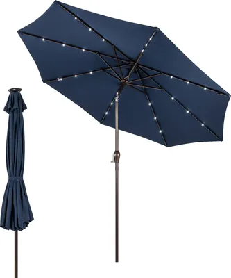 Produktbild von GOPLUS 3m Sonnenschirm Gartenschirm Balkonschirm Terrassenschirm Ampelschirm Kurbelschirm Strandschirmmit Solar LED