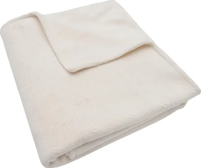 Produktbild von Jollein Cosy Knit Babydecke - 75x100 cm - Ivory/Velvet | Decken