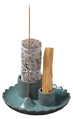 Immagine prodotto di TRANKIELO® - Porta incenso in Vetroceramica 4-in-1 - multifunzionale per la meditazione - deodorante per la casa