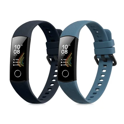 Produktbild von kwmobile 2x Sportarmband kompatibel mit HONOR Band 5 / Band 4 Armband - Fitnesstracker Band Set aus TPU Silikon