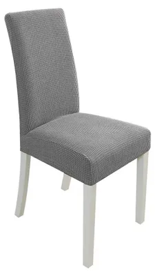 Stretch-Stuhlbezug, grau, 4er-Set, für Esszimmerstühle