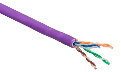 Produktbild von ACT Cat-6-U/UTP-Festinstallationskabel ohne Paarsplitter, LSZH, CPR-Euroklasse DCA, 24 AWG, violett, 305 Meter, 305 m, Cat6, U/UTP (UTP), Violett