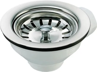 Produktbild von Spülen-Siebkorbventil  3 1/2", Ø 114 mm, Edelstahl mit Geräteanschluss Siebkörbchen Ablaufventil Abfluss Korb